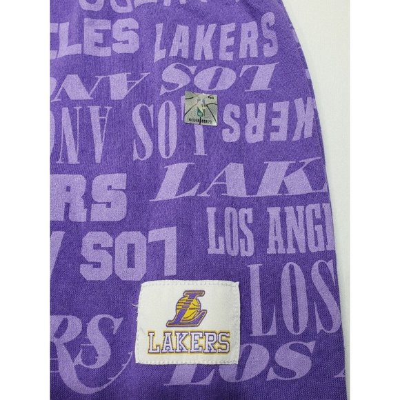NBA Lakers Womens Jogger Pants Sweatpants Purple Wide Leg Drawstring Size Small - Picture 4 of 8